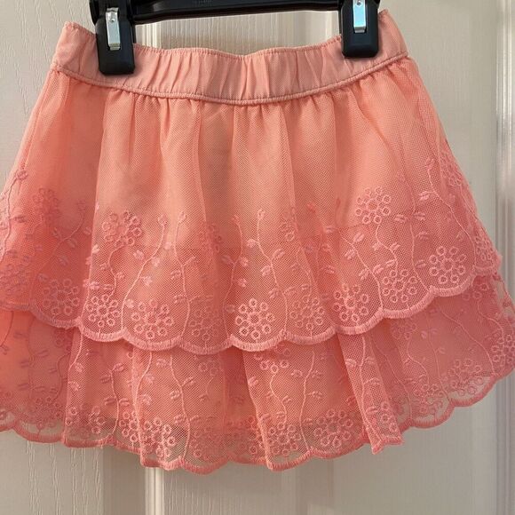 Carter's Pink Eyelet Embroidered Tulle Lace Skirt Scalloped Girls Size 4t NWT - Picture 9 of 9